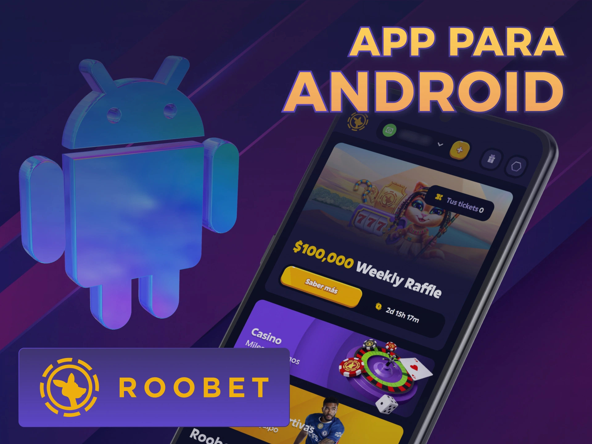 Descargá la App Roobet Android para apostar en Argentina.
