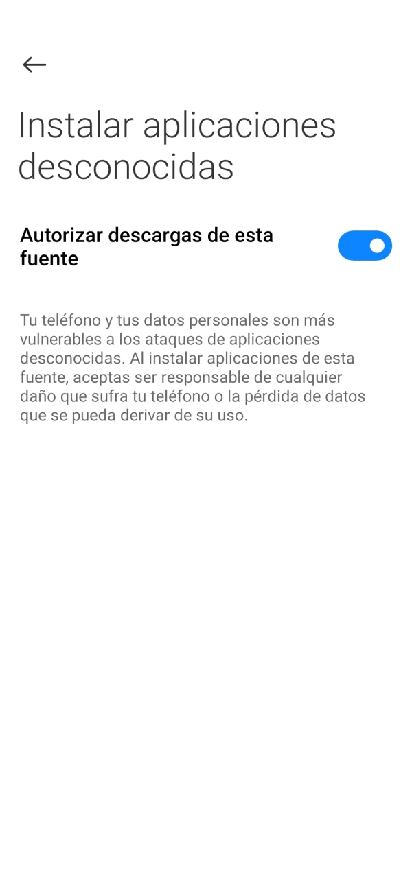 Habilitá permisos para instalar el App APK Roobet en Android.