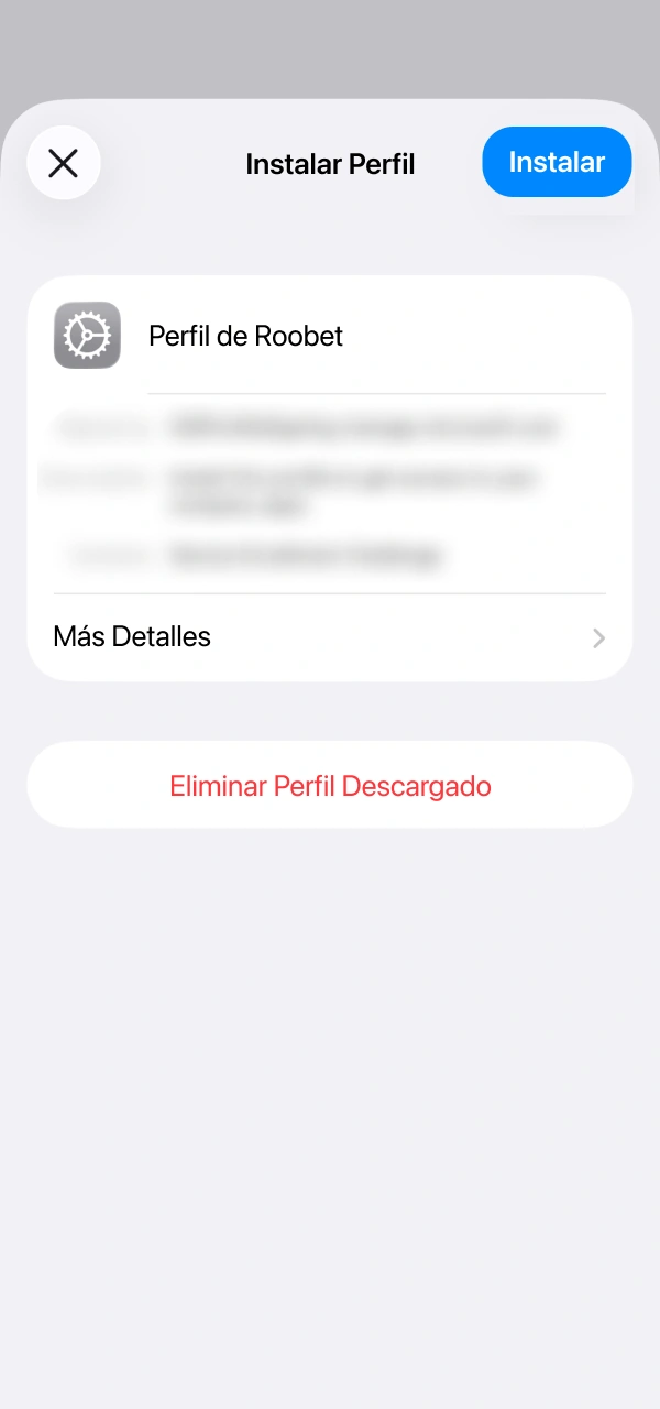Verificá el perfil de Roobet App iOS en tu iPhone.