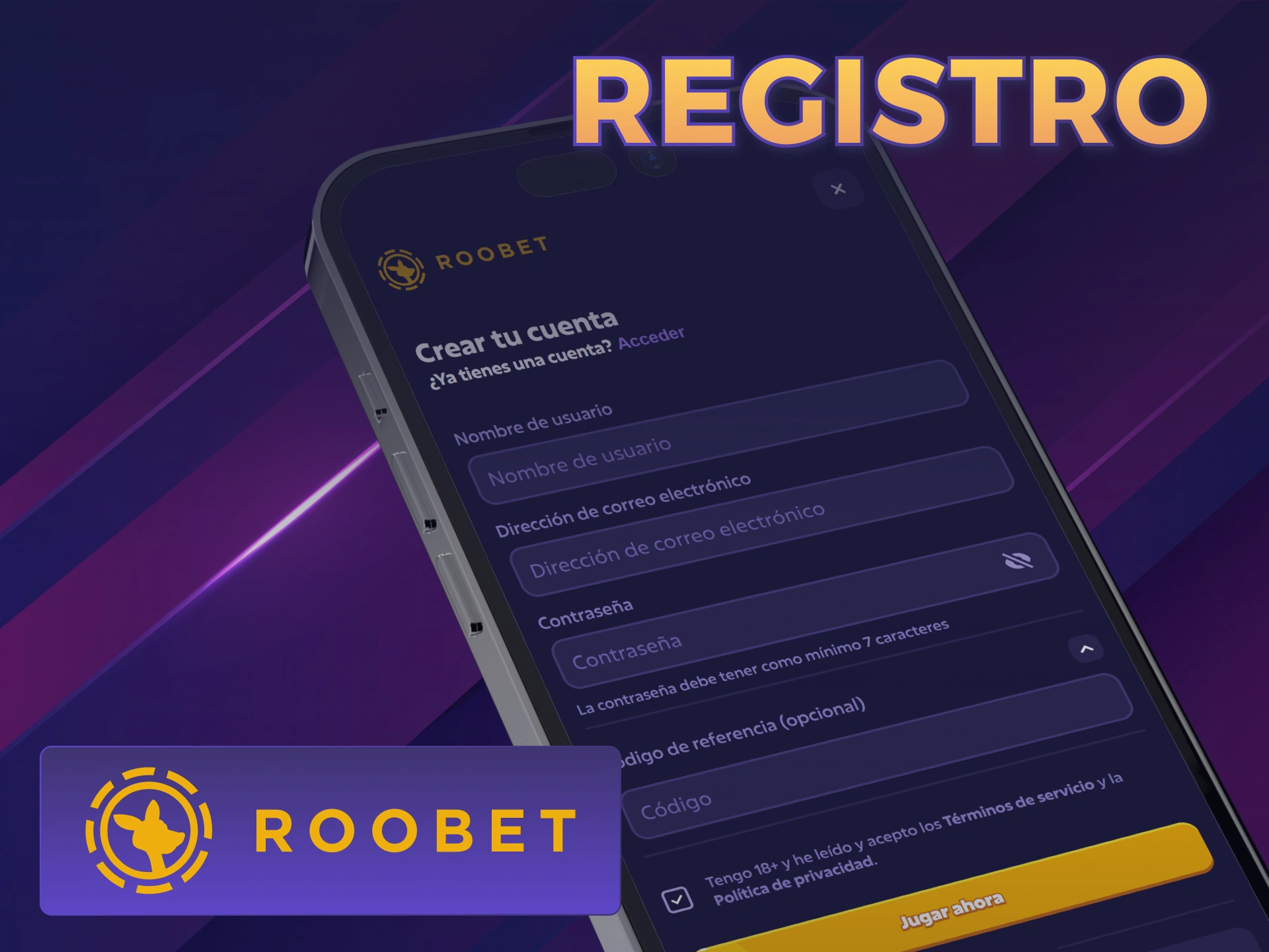 Registrate en Roobet Argentina desde la app móvil fácilmente.