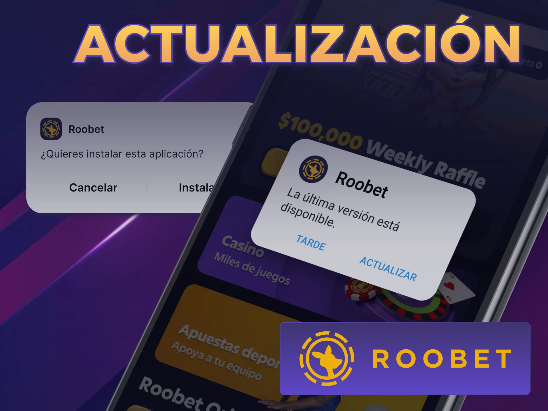 Actualizá la Roobet App para Android para recibir las nuevas funciones.