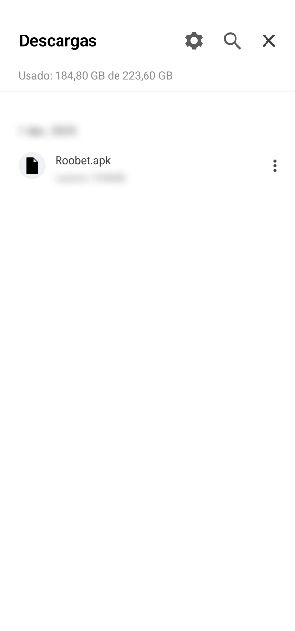Bajá el paquete Android de Roobet para comenzar la instalación móvil.