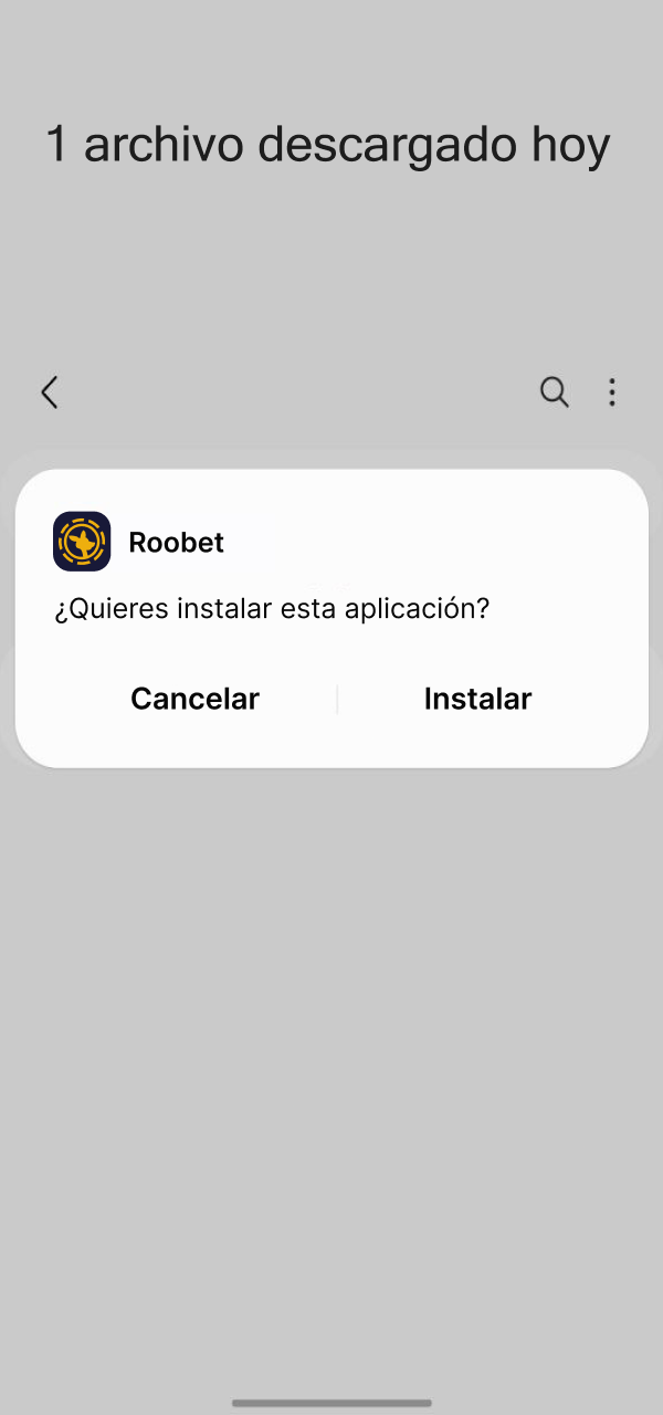 Ejecutá el instalador Android de Roobet y activá tu cuenta nueva.