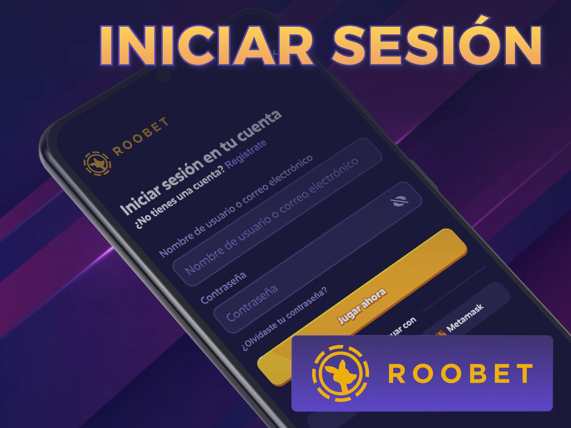 Iniciá sesión en la Roobet App para Android y ganá premios.