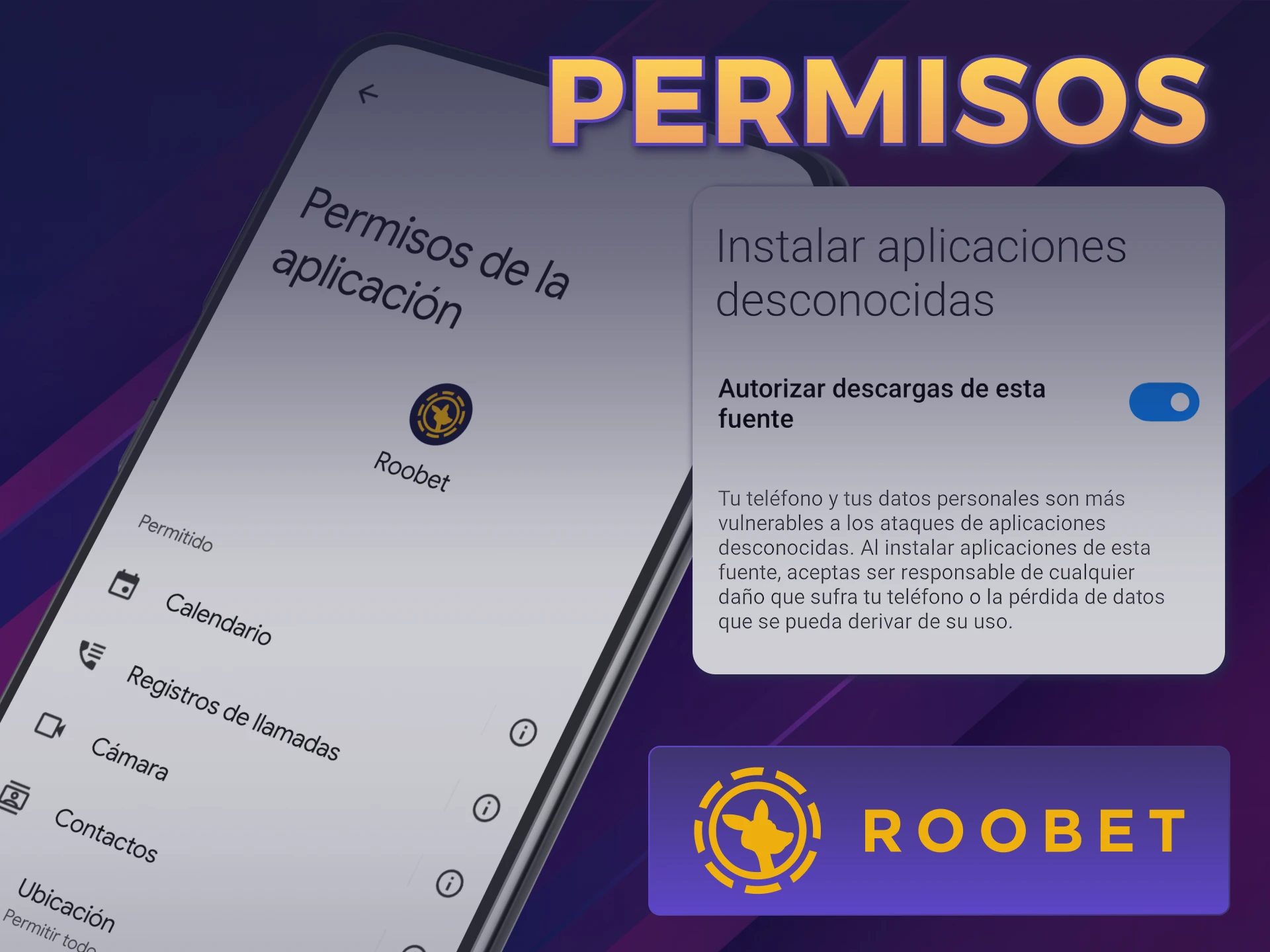 Configurá los permisos de Android para usar la Roobet App correctamente.