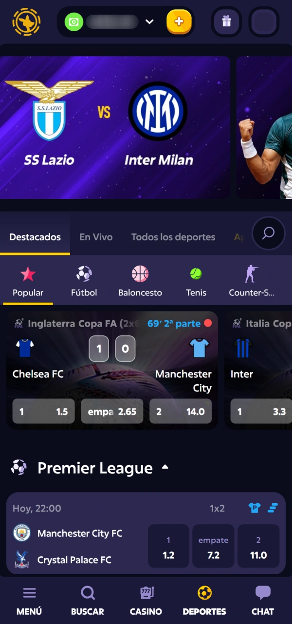 Explorá los mercados de Apuestas en Casa deportivos que ofrece Roobet.