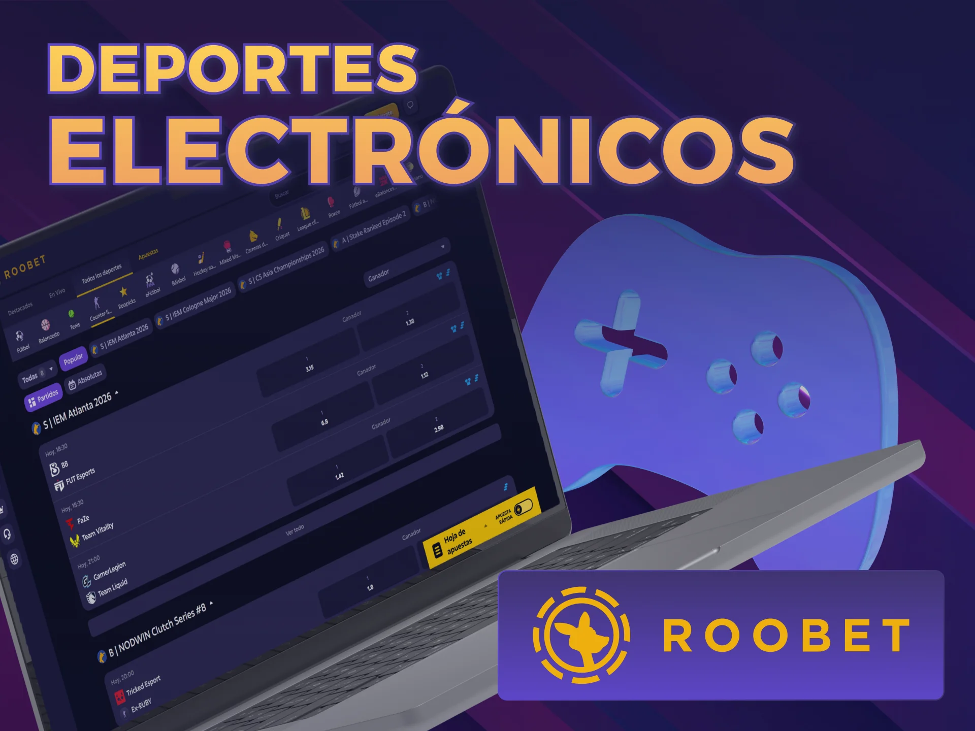Participá en los esports de Roobet eligiendo tus Apuestas en Casa.