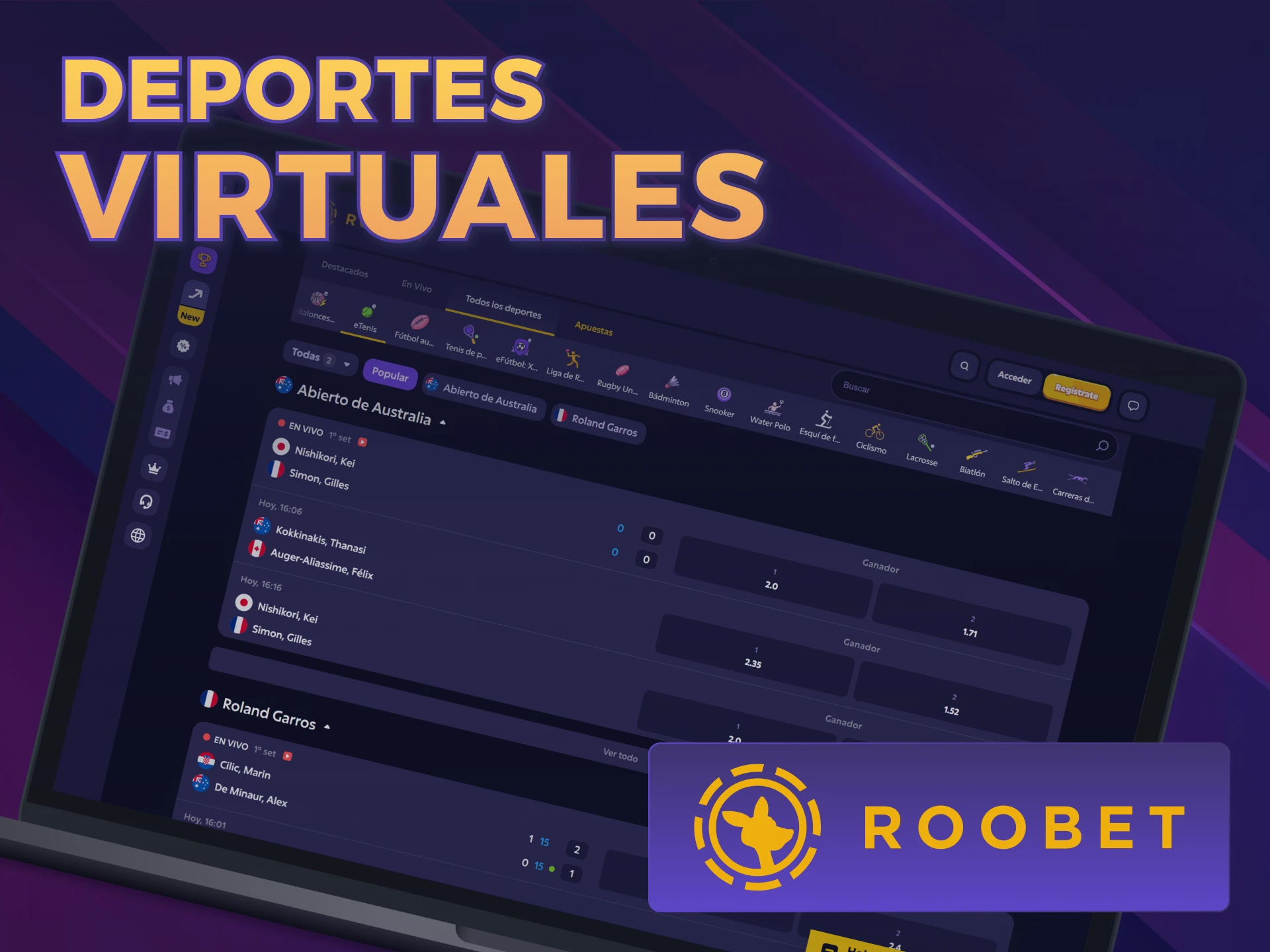 Probá los deportes virtuales en Roobet con divertidas Apuestas en Casa.