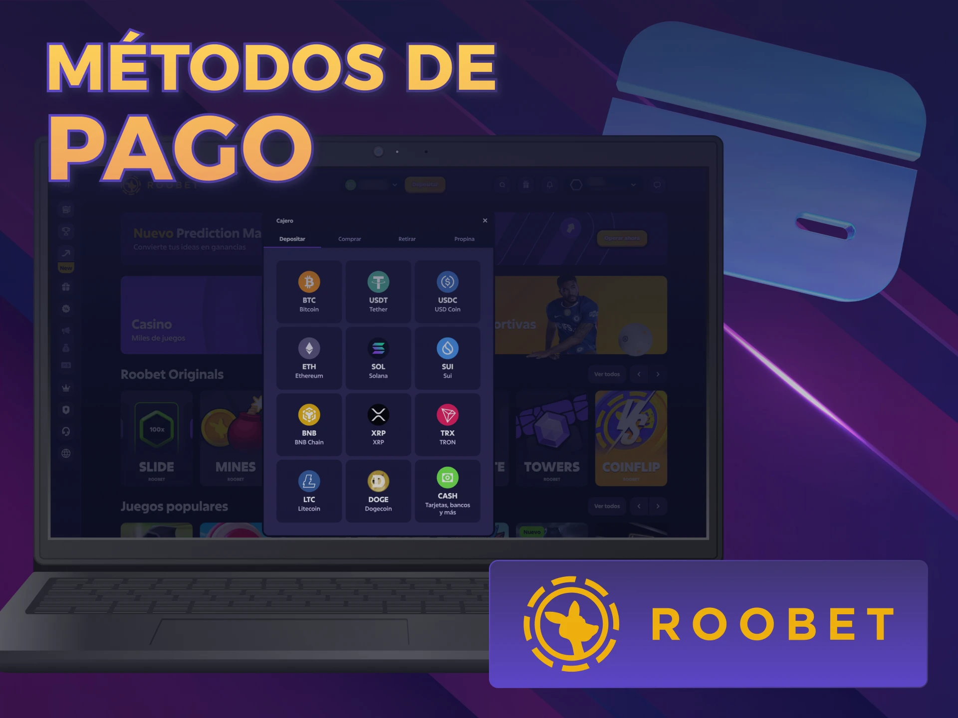Depositá fondos en Roobet y disfrutá de tus Apuestas en Casa.