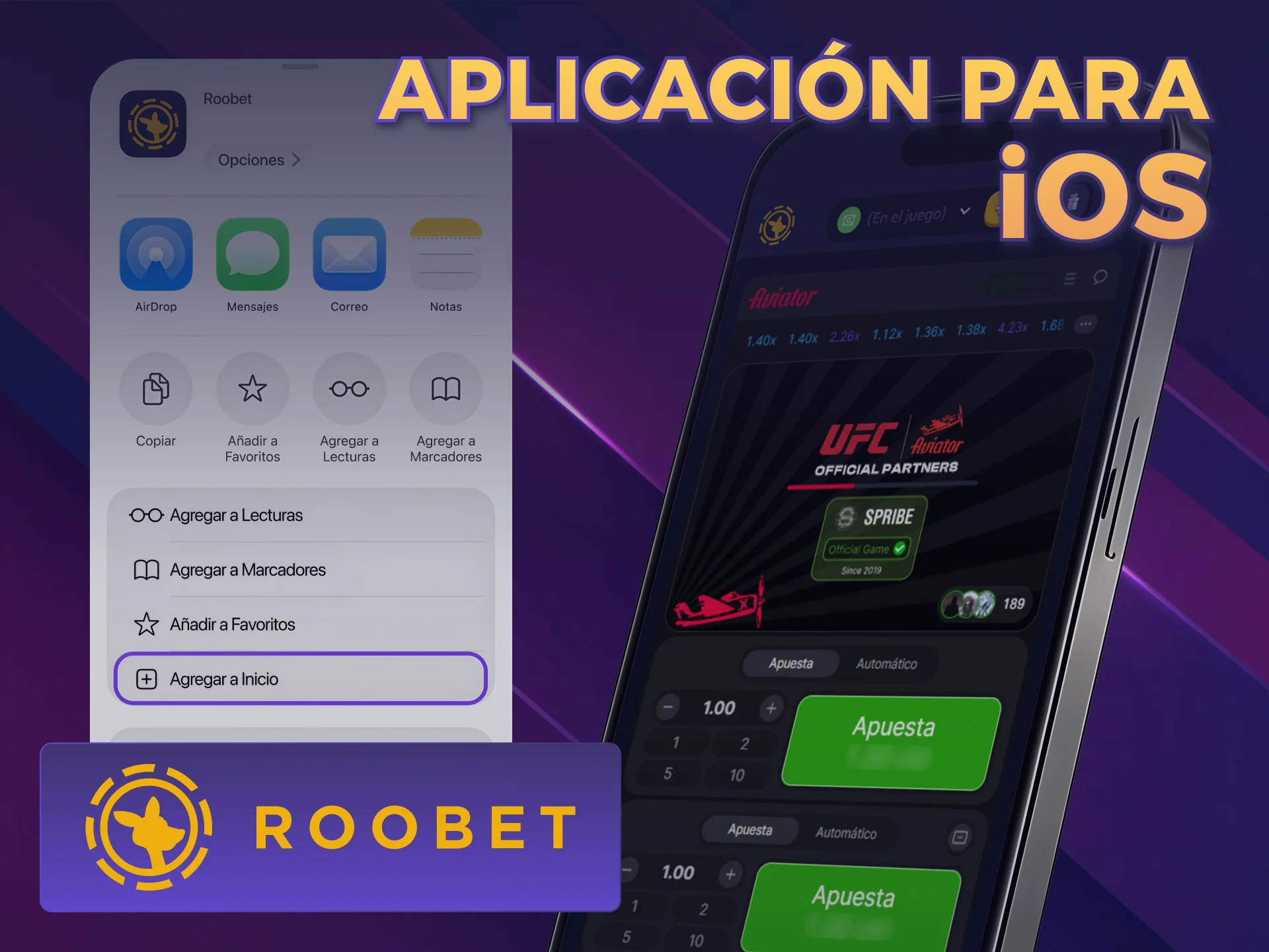 Instalá la versión móvil para jugar a Aviator Roobet iOS rápido.
