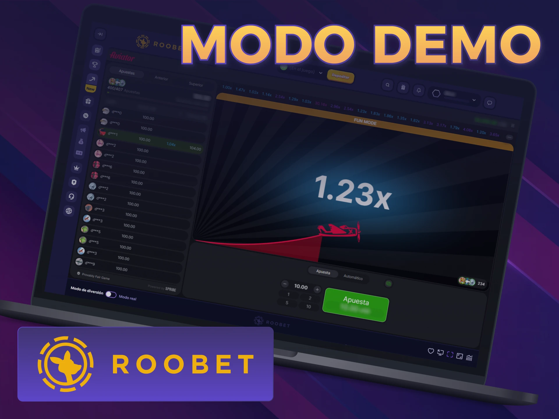 Probá el modo demostración gratuito en Aviator Roobet sin riesgos.
