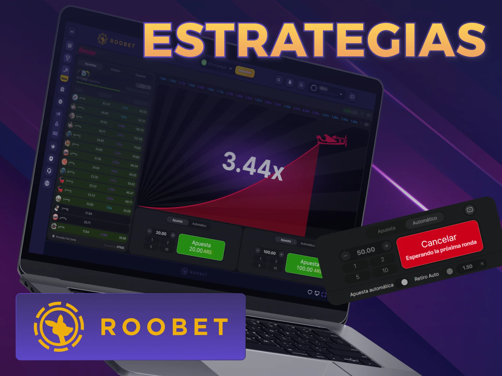 Aplicá estrategias profesionales para retirar tus ganancias en Aviator Roobet.