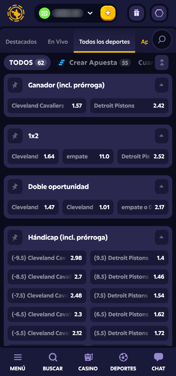 Elegí los mercados de Básquetbol en Roobet con las cuotas más altas.