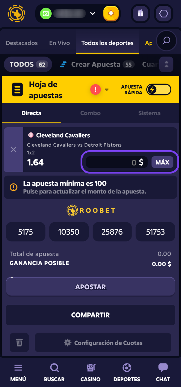 Definí tu jugada de Básquetbol en Roobet usando el cupón lateral.
