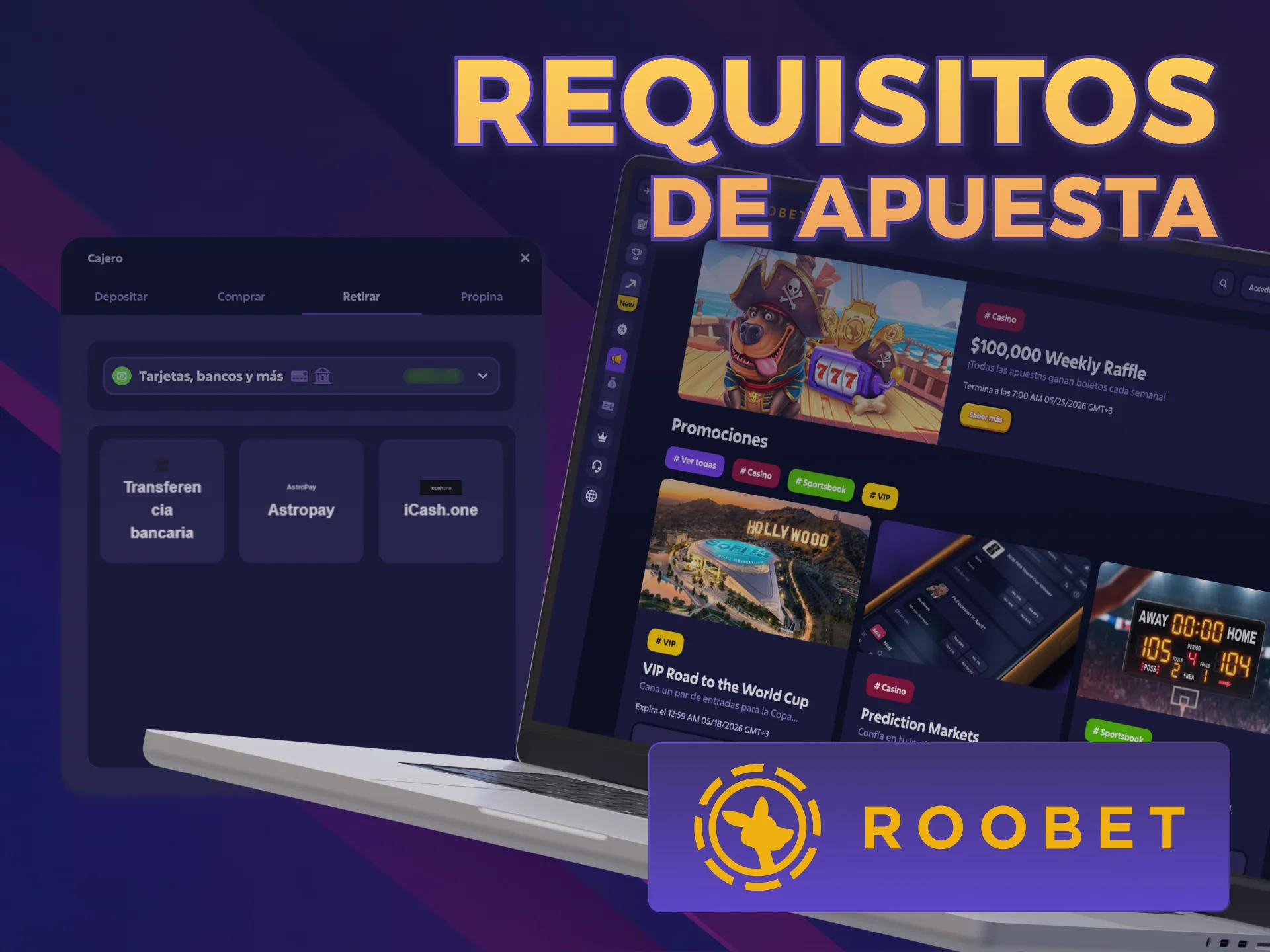 Cumplí los requisitos de juego para retirar Bonos de Bienvenida Roobet.