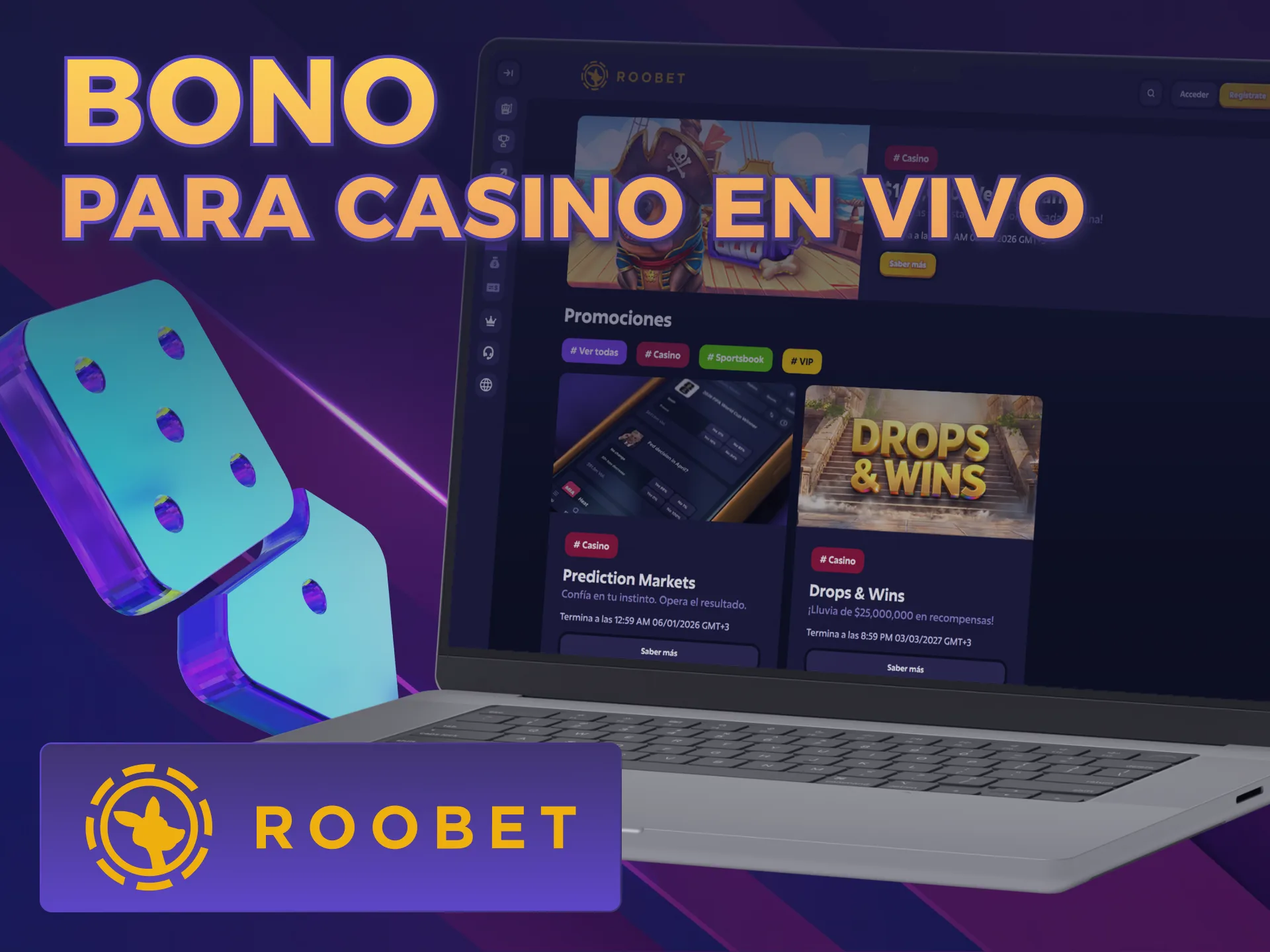 Recargá tu saldo para casino en vivo con Bonos Casino Roobet.