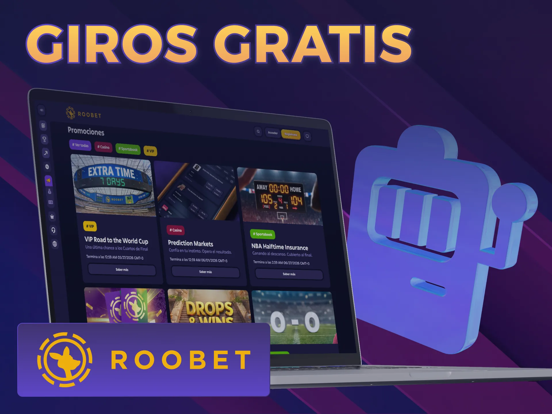Obtená giros gratis usando la sección de Bonos Casino Roobet hoy.