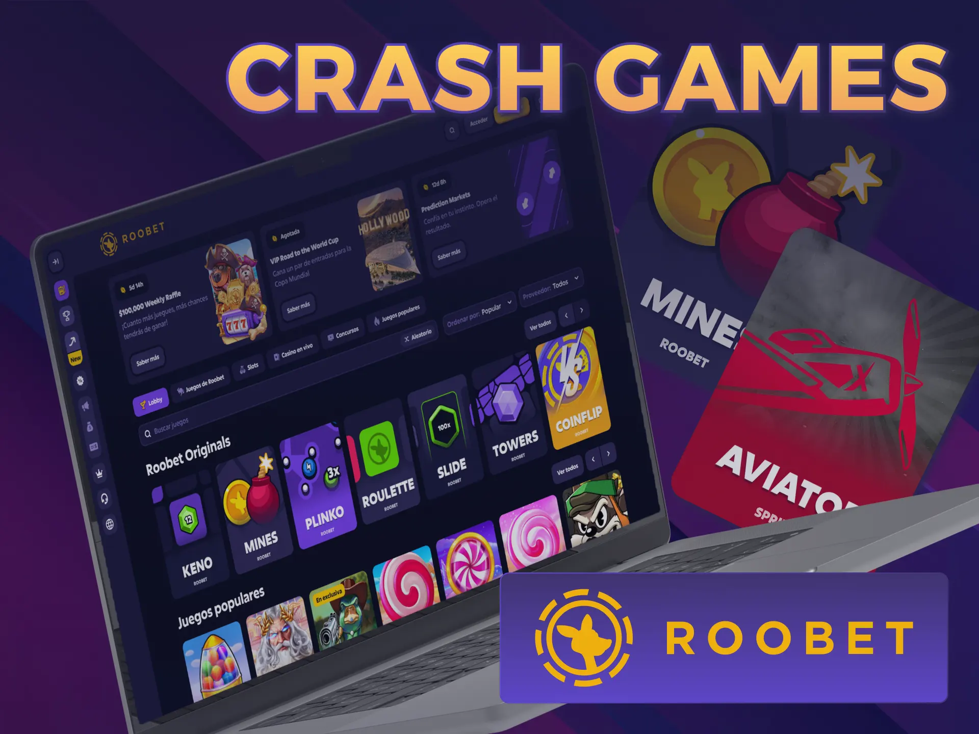 Multiplicá tus ganancias apostando en crash games de Roobet Casino.
