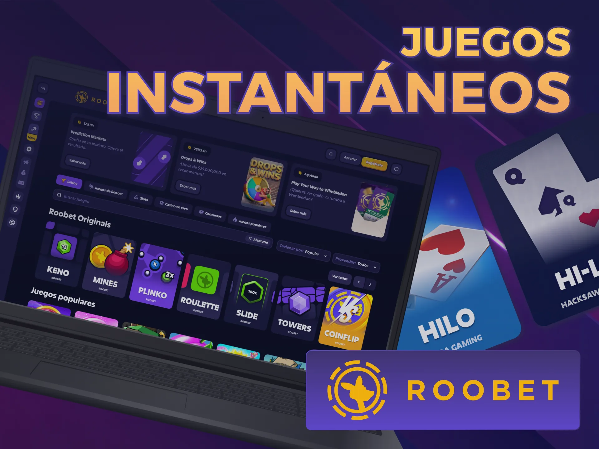 Obtená premios rápidos con los juegos instantáneos de Roobet Casino.