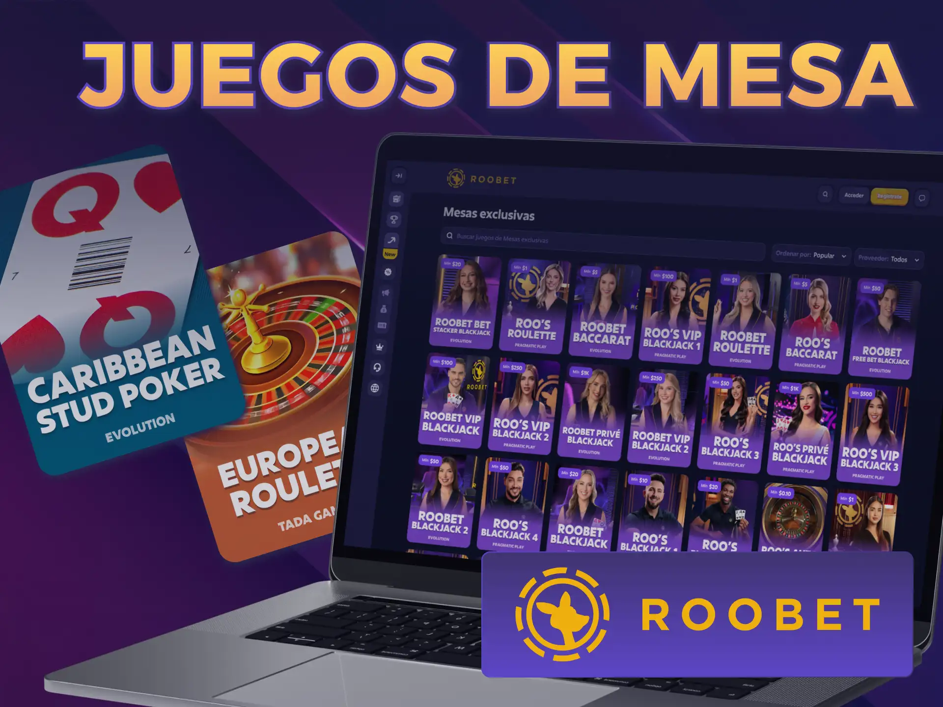 Demostrá tu estrategia en los juegos de mesa de Roobet Casino.