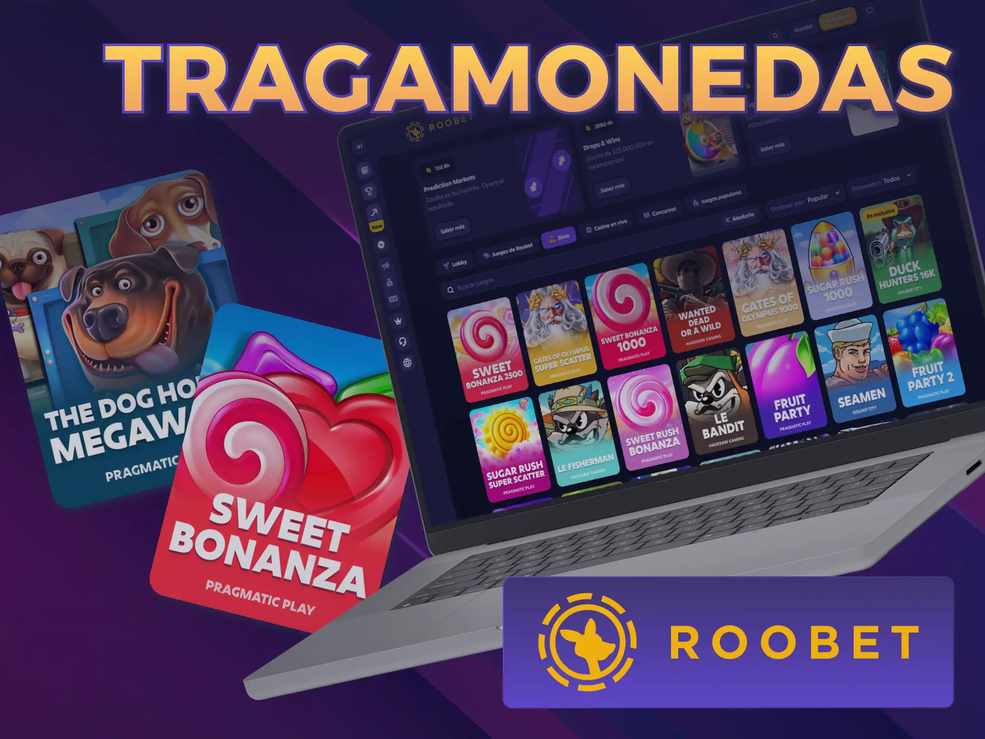 Girá los rodillos en las mejores tragamonedas de Roobet Casino.