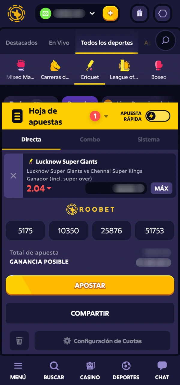 Confirmá tu primera jugada de Críquet en Roobet y empezá ganar.