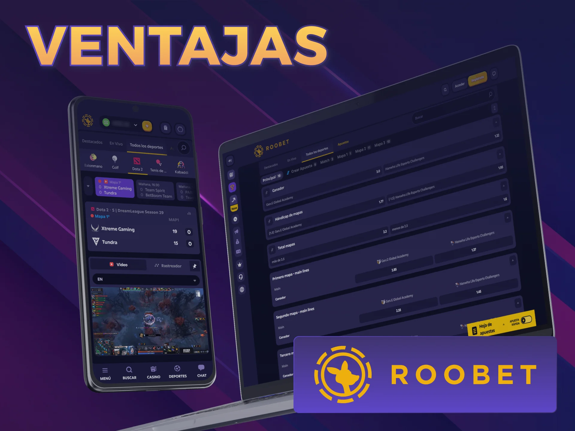 Aprovechá los beneficios exclusivos que ofrece la sección E-Sports Roobet.