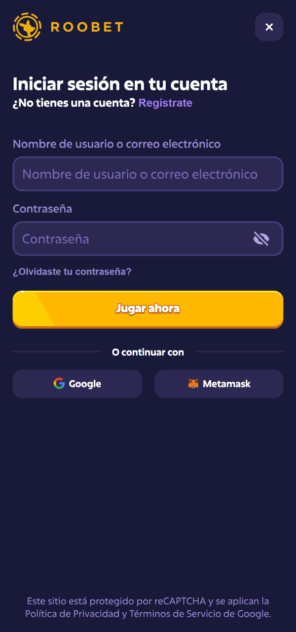 Accedé a tu cuenta de Fútbol en Roobet de forma segura.