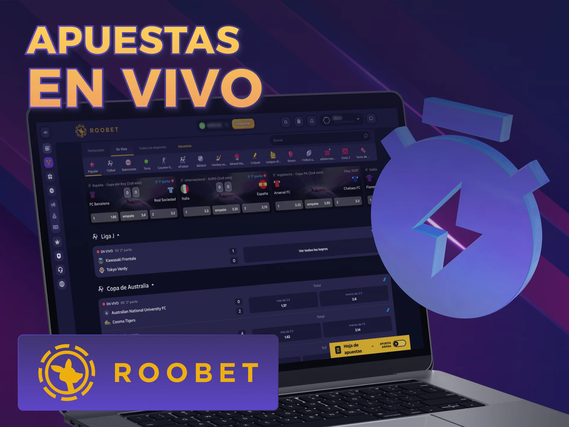 Sentí la adrenalina con las apuestas en vivo de Roobet.