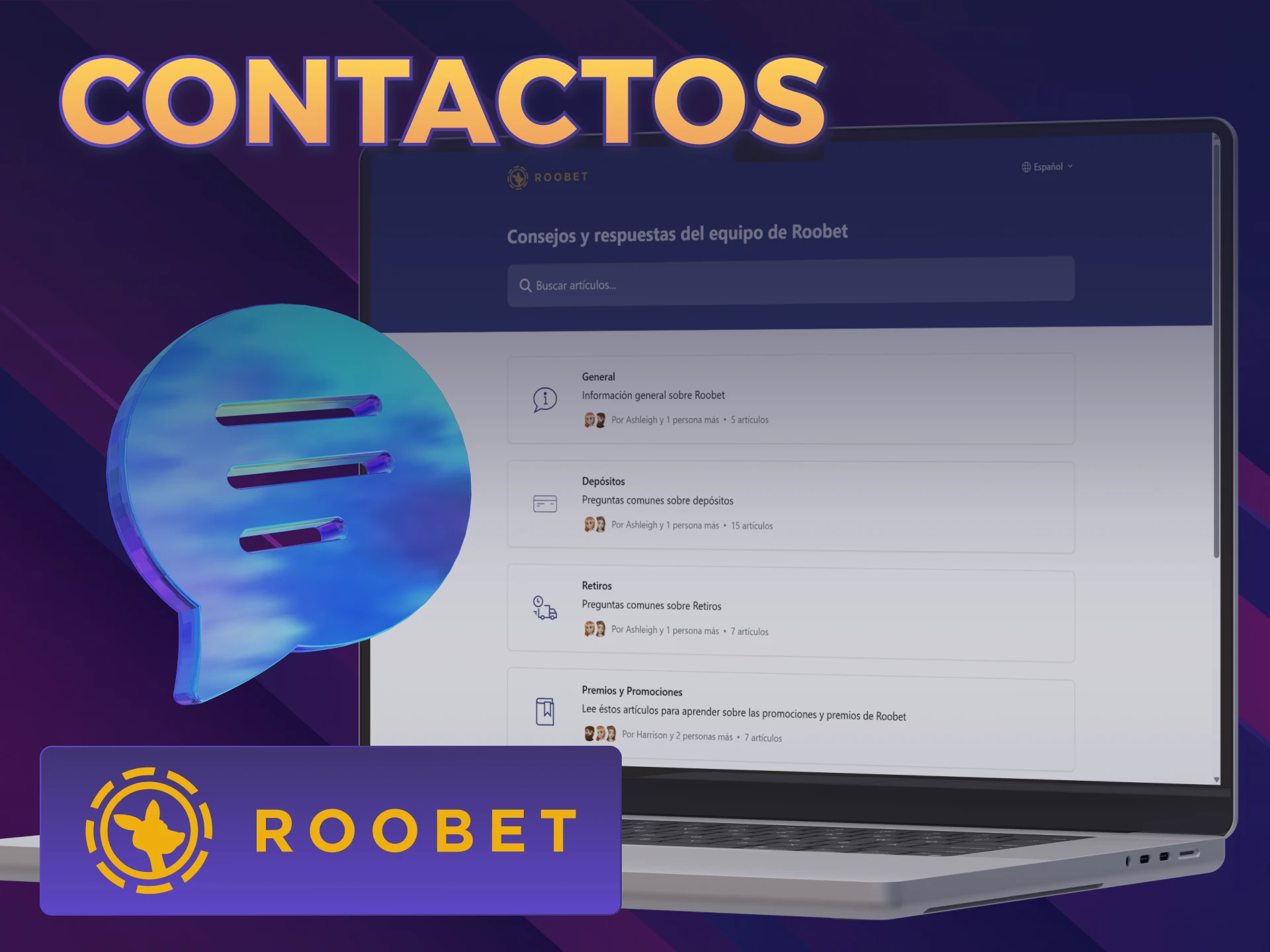 Contactá al equipo de atención al cliente de Roobet para ayuda.