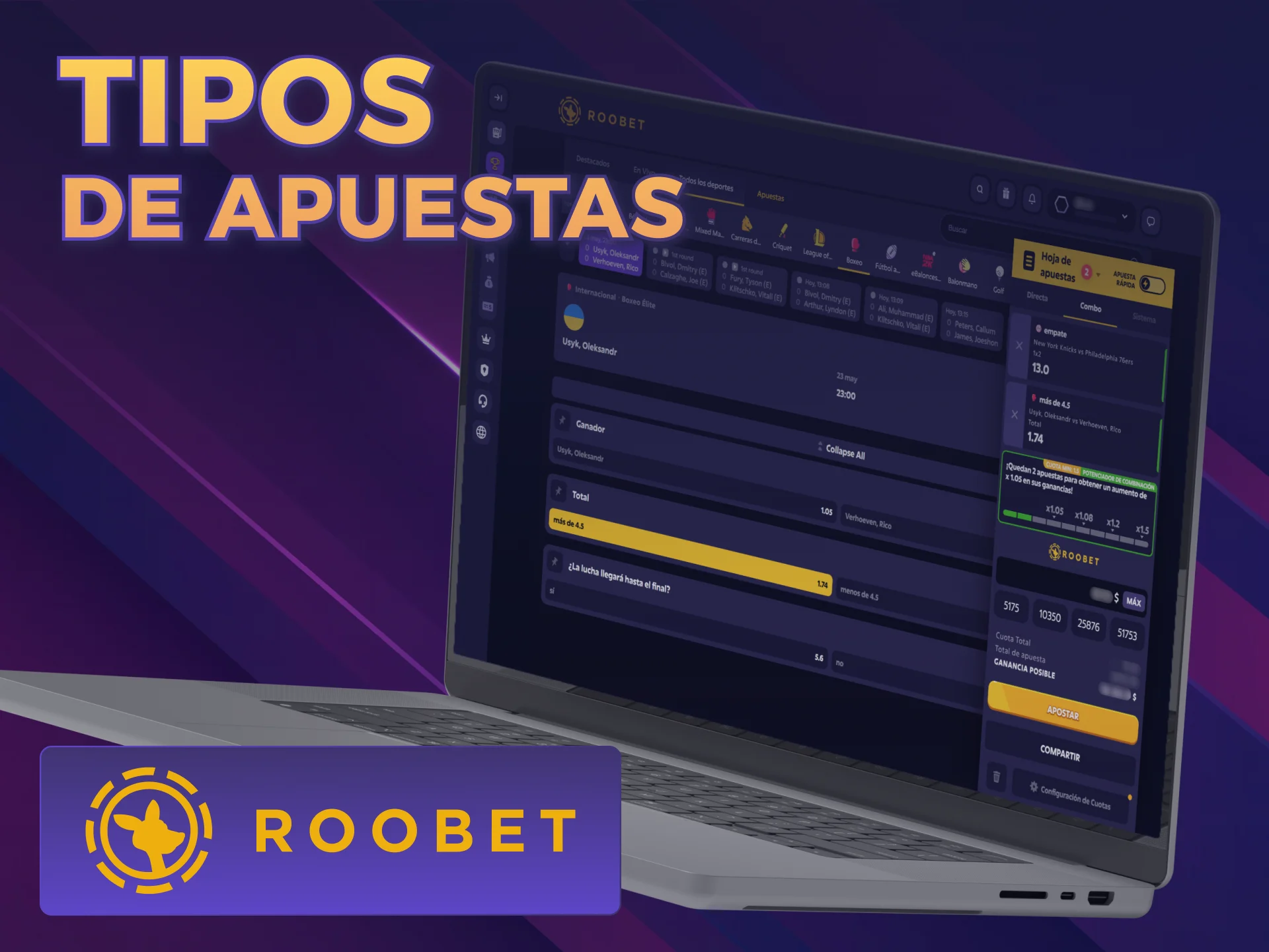 Conocé los diferentes tipos de apuestas disponibles en la plataforma Roobet.