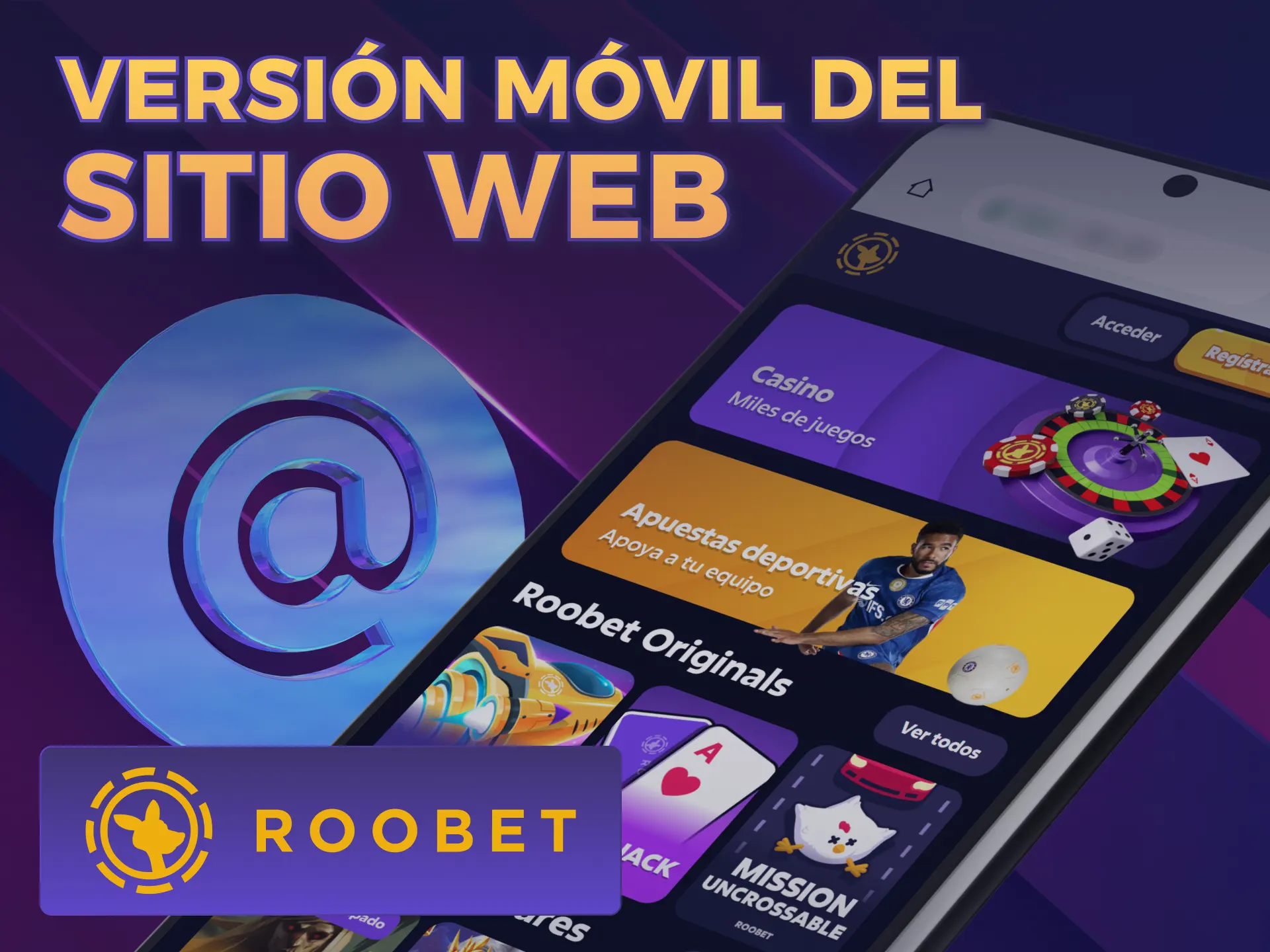 Accedá a la versión móvil optimizada del sitio web Roobet.