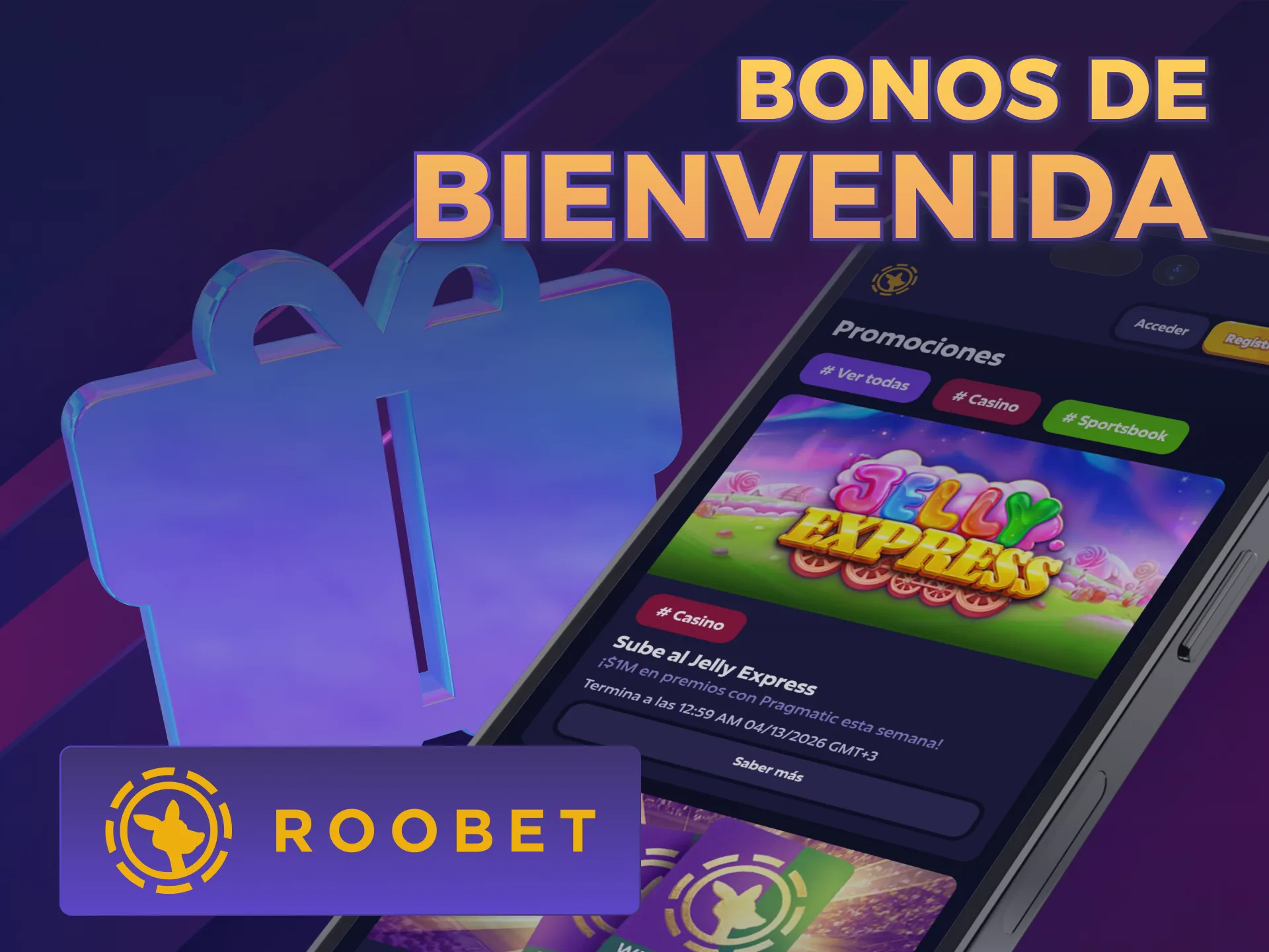 Obtená un Bonos de Bienvenida tras instalar la Roobet PWA en Argentina.