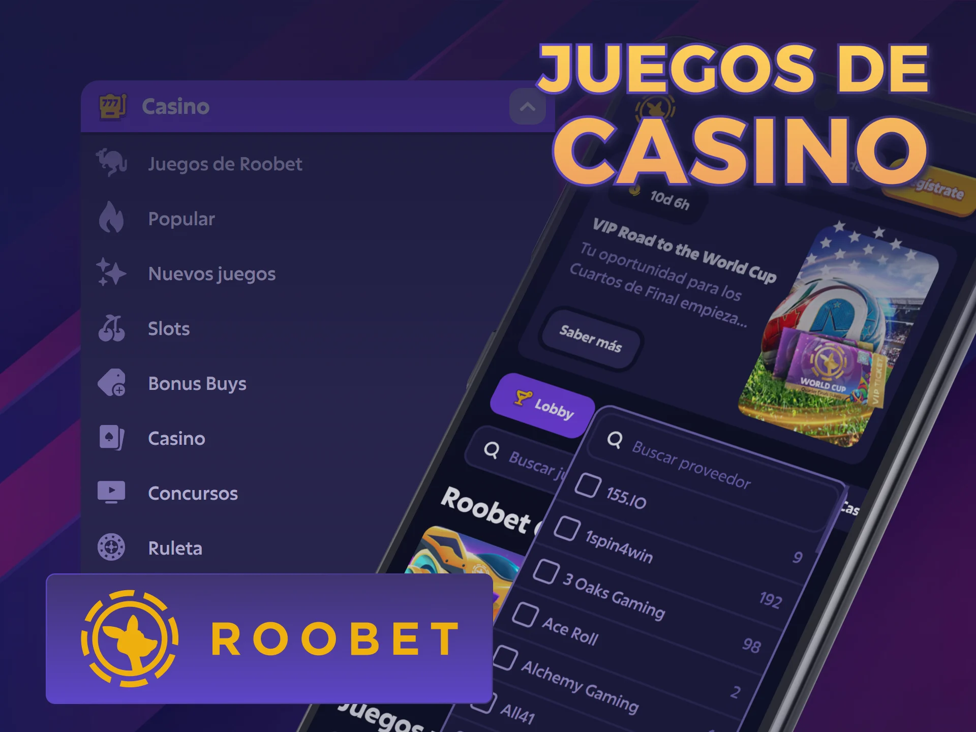 Jugá a los mejores juegos de casino en la Roobet PWA.