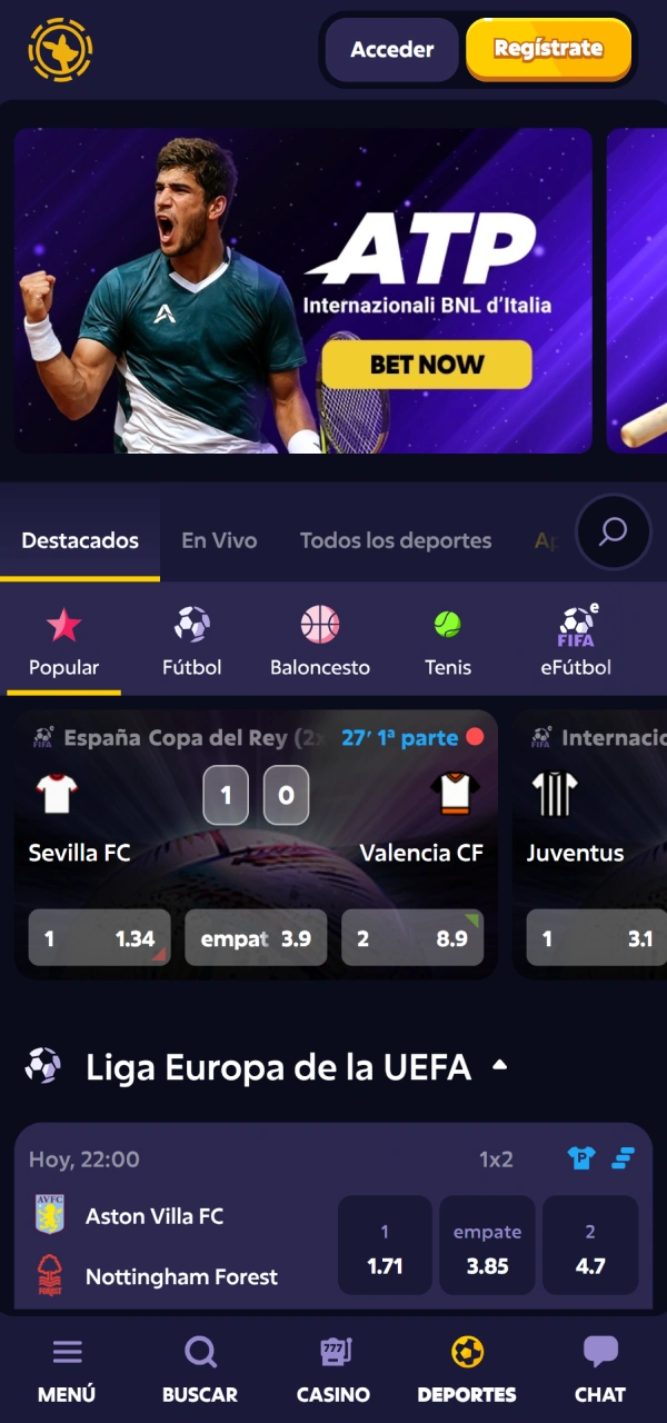Realizá apuestas deportivas emocionantes desde la Roobet PWA oficial.