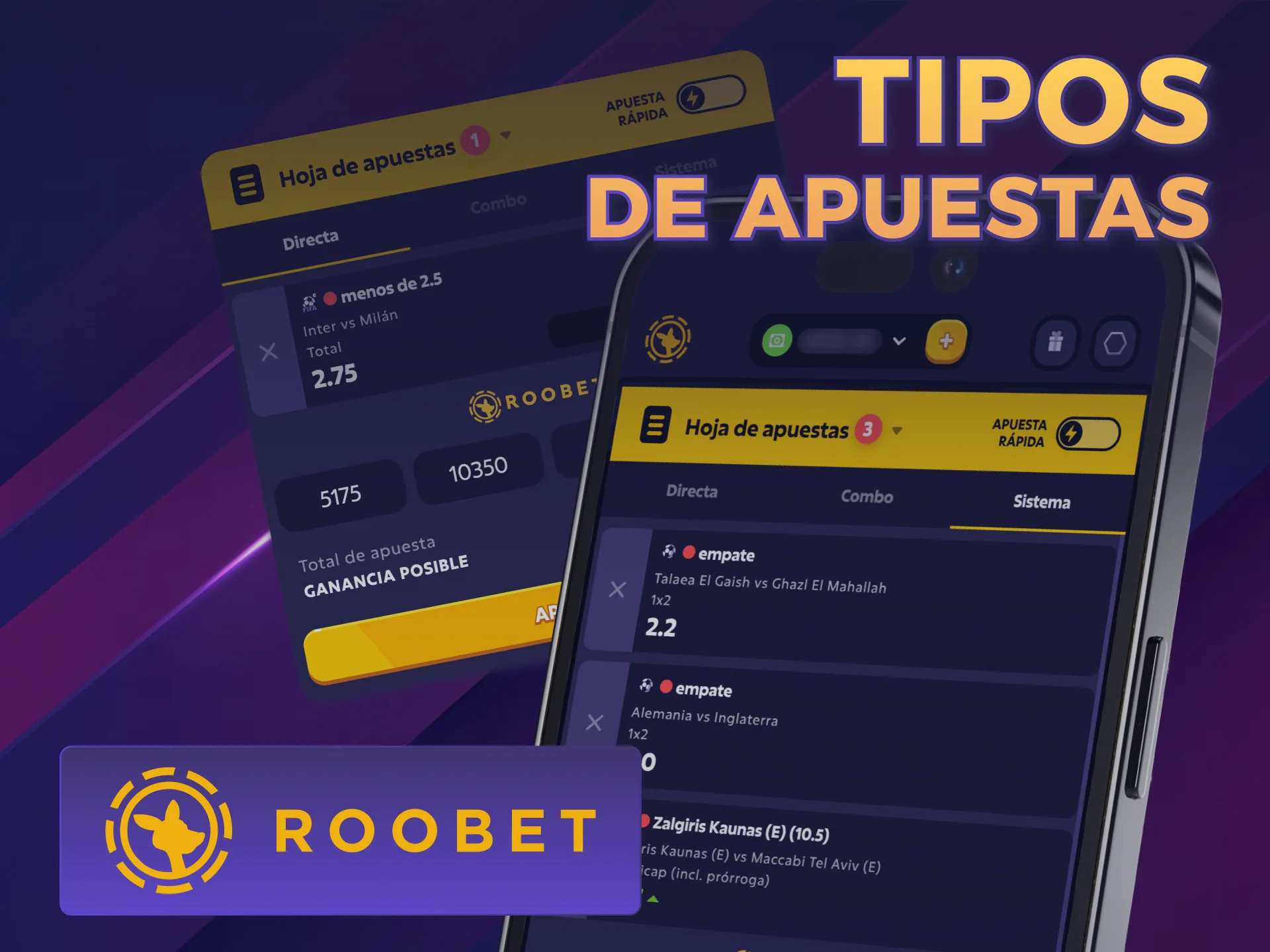Explorá los tipos de apuestas disponibles en la Roobet PWA.