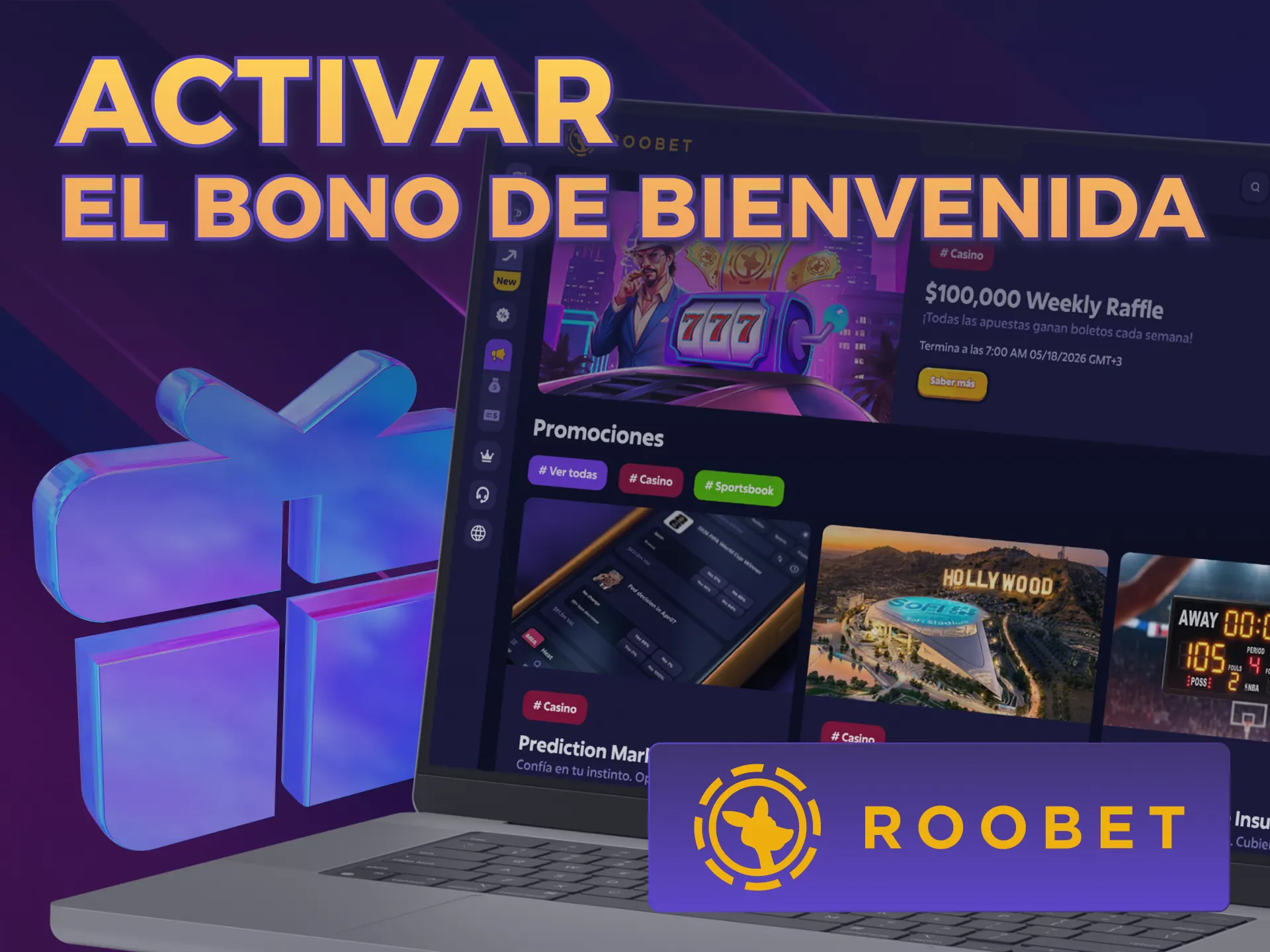 Activá beneficios exclusivos de tu Registro en Roobet en tu cuenta.