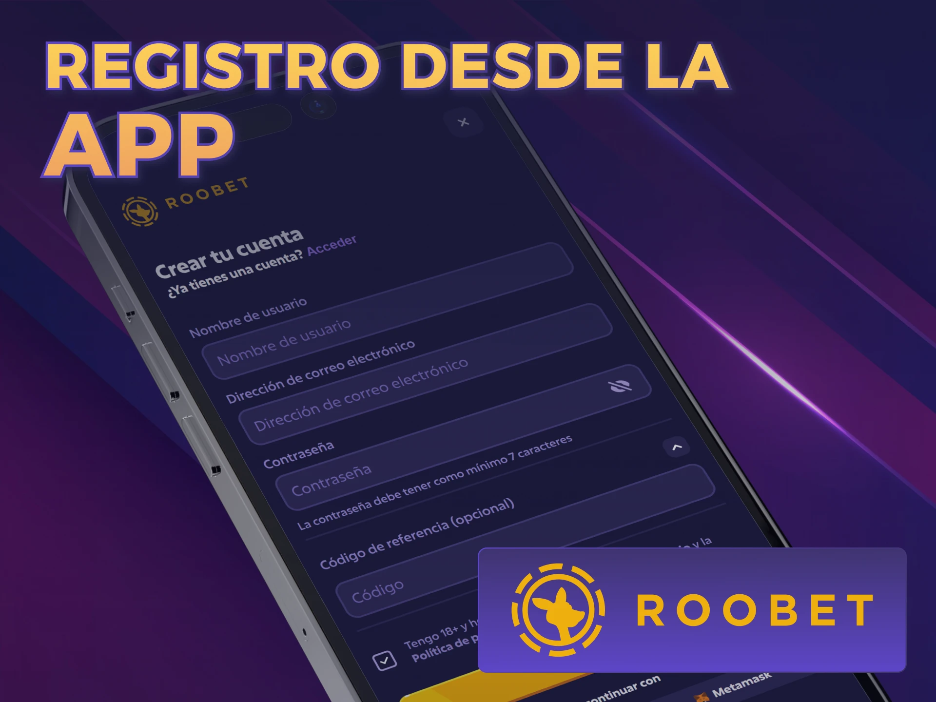 Completá tu Registro en Roobet usando la versión móvil ahora mismo.