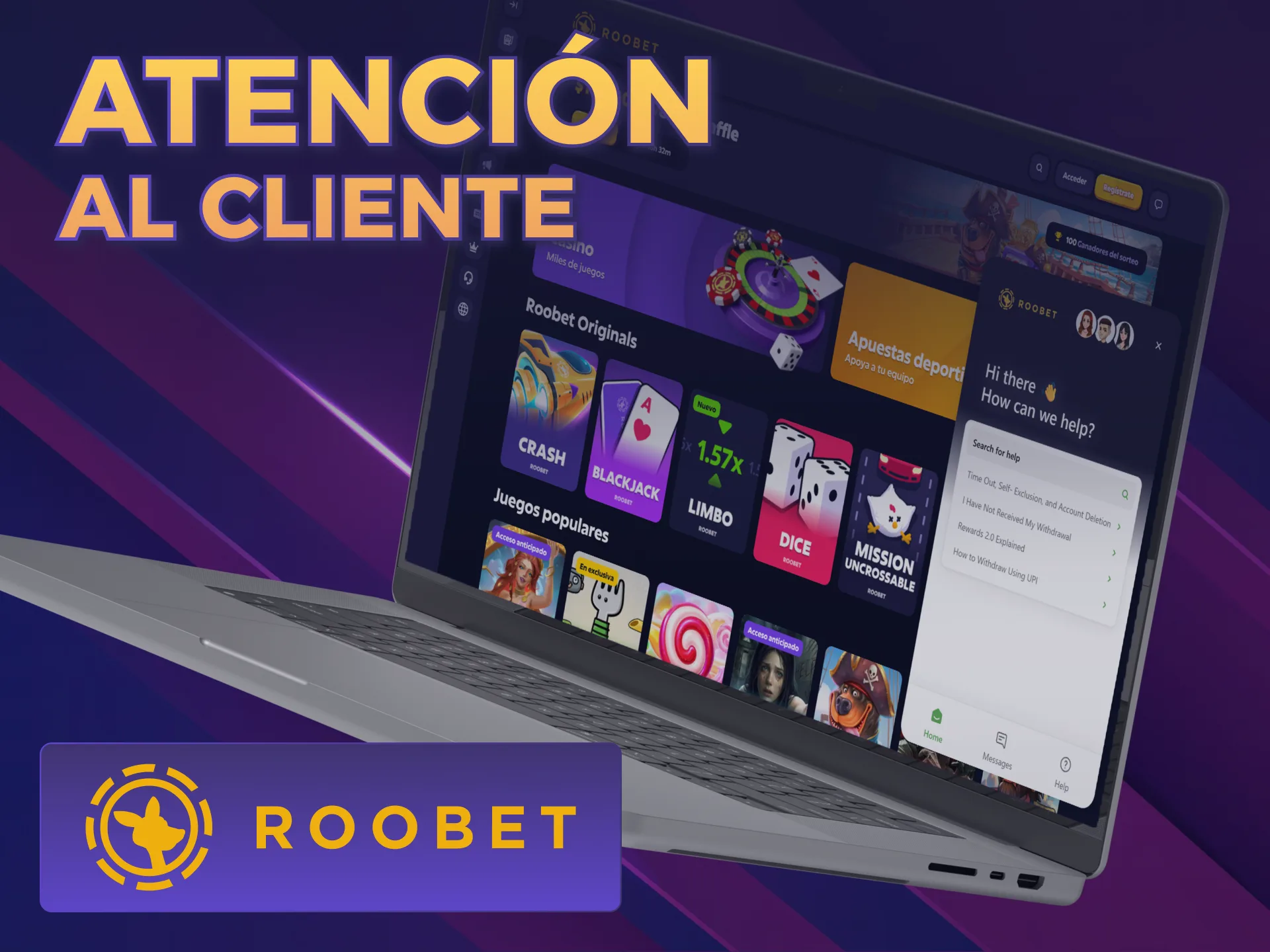Solicitá asistencia técnica sobre tu proceso de Retiro Roobet aquí.