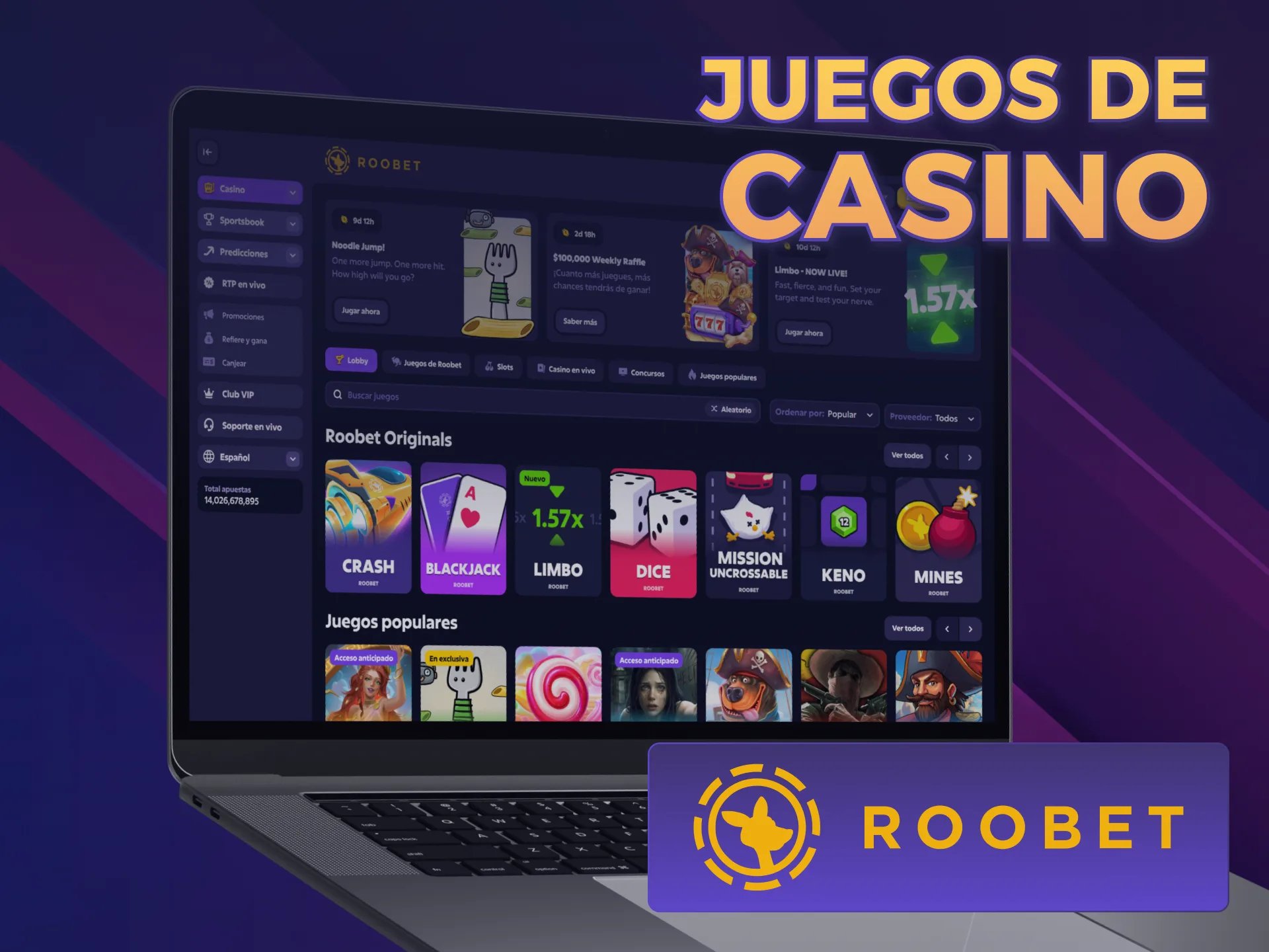 Mirá el catálogo completo en los datos de Sobre Nosotros Roobet.