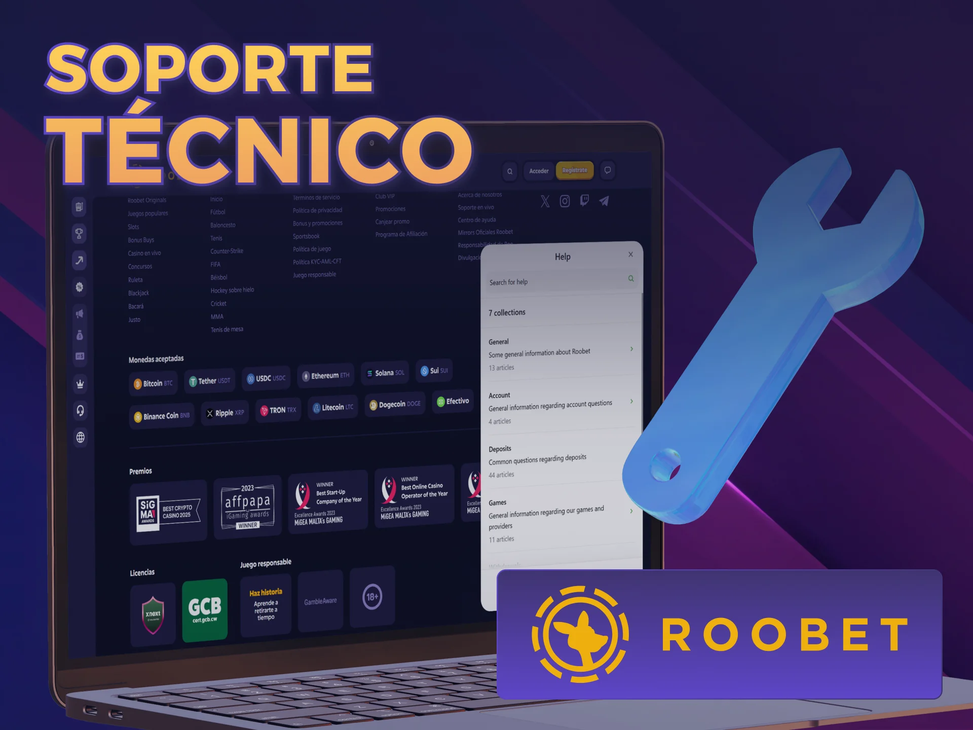 Resolvé fallas complejas con los expertos de Soporte Roobet ahora.