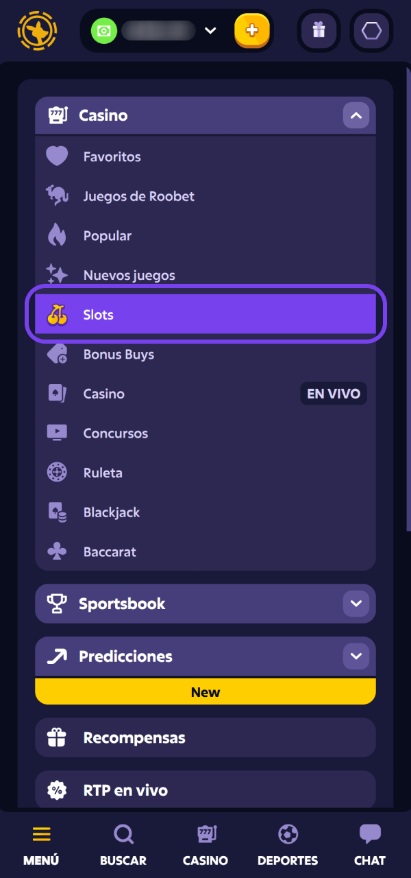 Entrá al catálogo principal para buscar Tragamonedas en Roobet hoy.