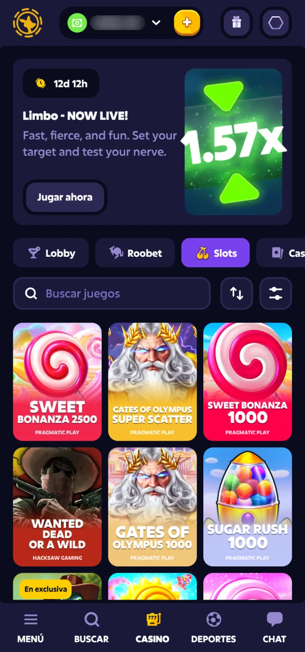 Elegí tu temática favorita dentro de las Tragamonedas en Roobet.