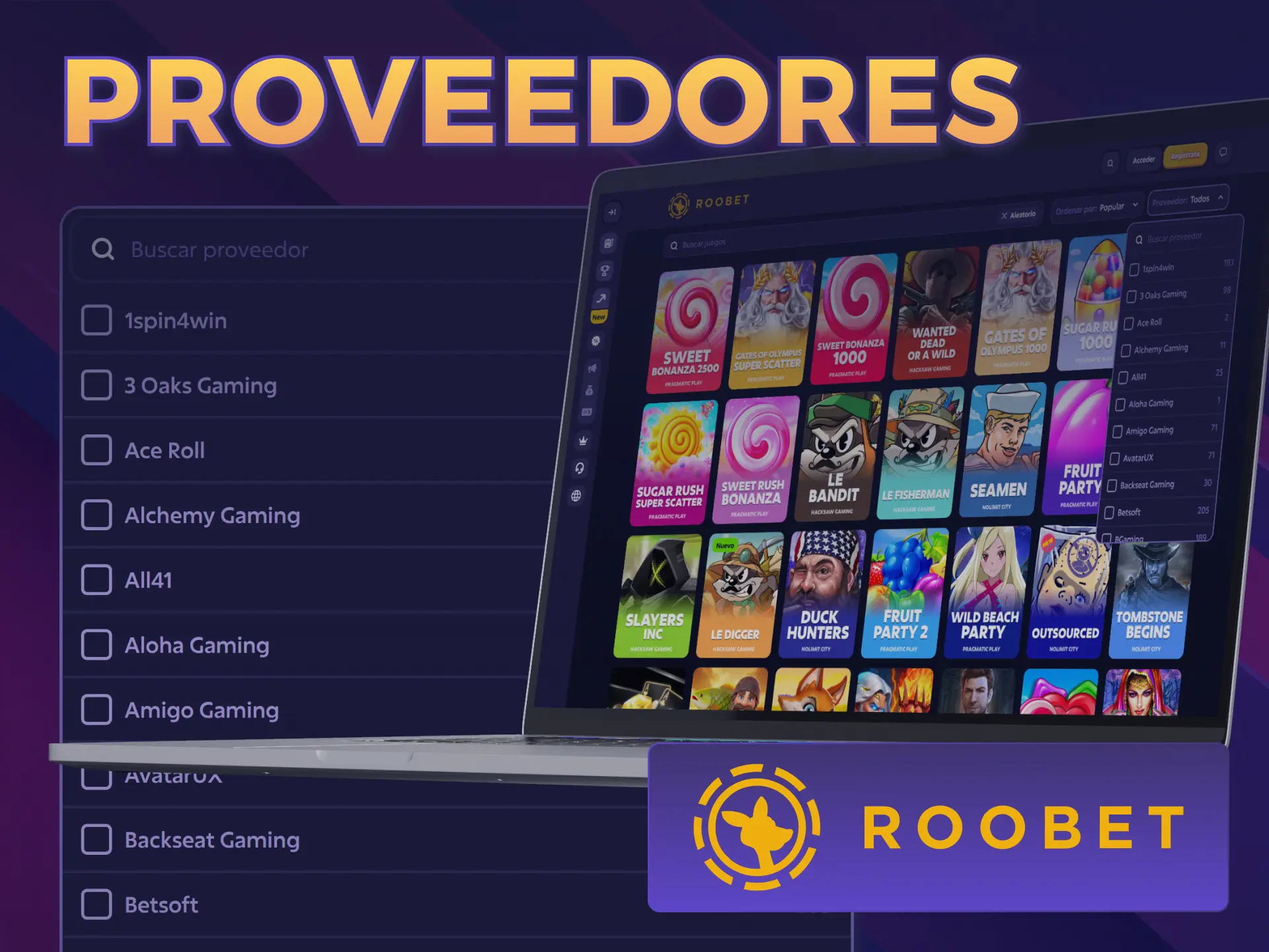 Descubrí los mejores proveedores que desarrollan las Tragamonedas en Roobet.