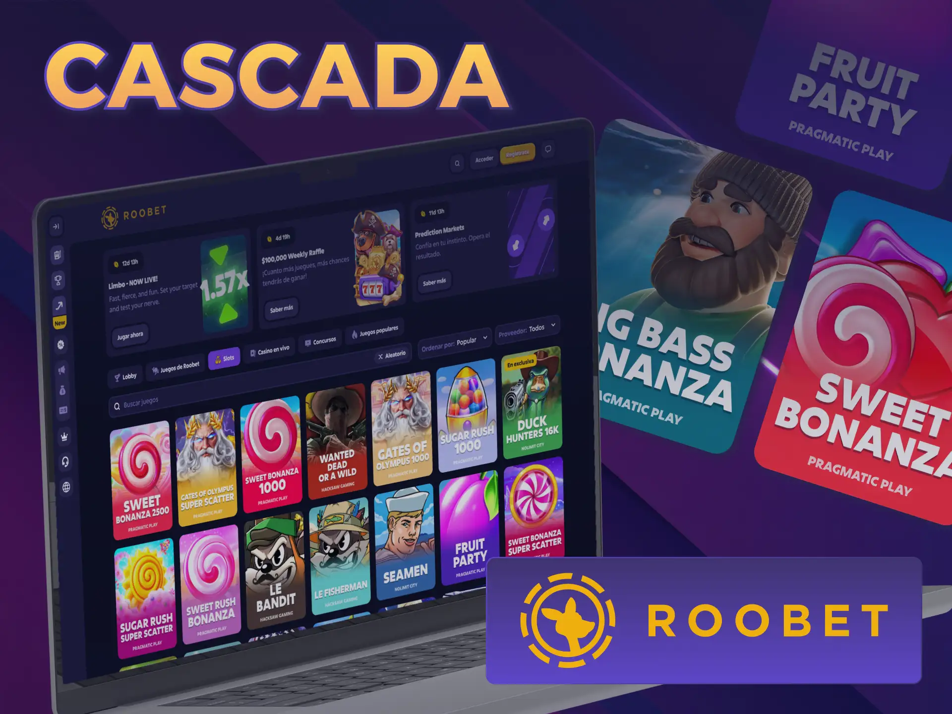 Disfrutá de símbolos que caen en las Tragamonedas en Roobet.