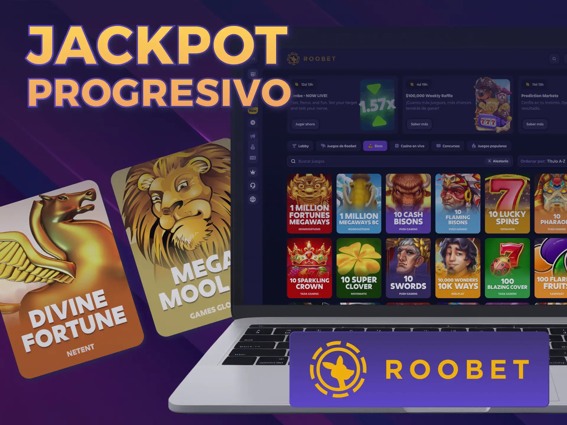 Ganá premios acumulados gigantes en las Tragamonedas en Roobet especiales.